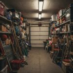 cluttered garage